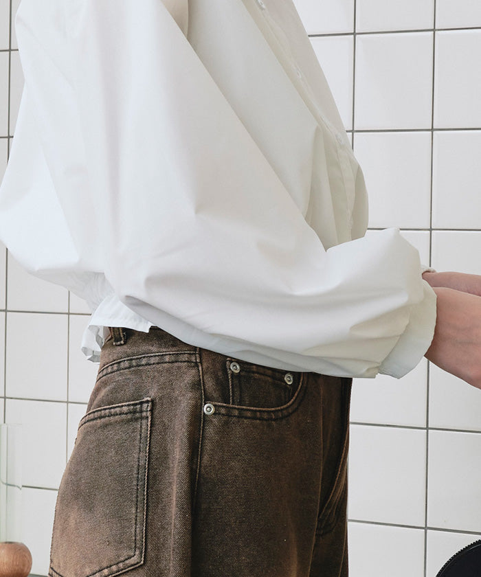 Titivate titivate crew neck hem shirring blouse