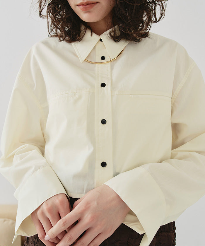 Titivate titivate long sleeve cropped pocket shirt