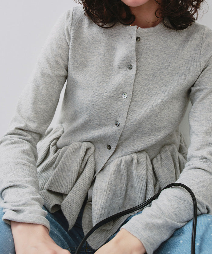 Titivate frill hem knit cardigan