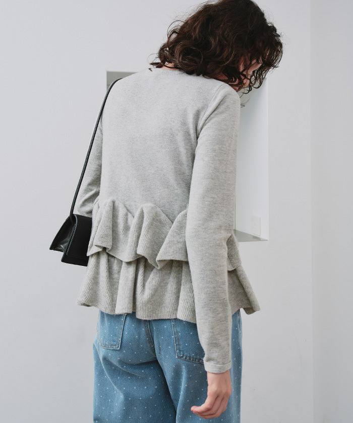 Titivate frill hem knit cardigan