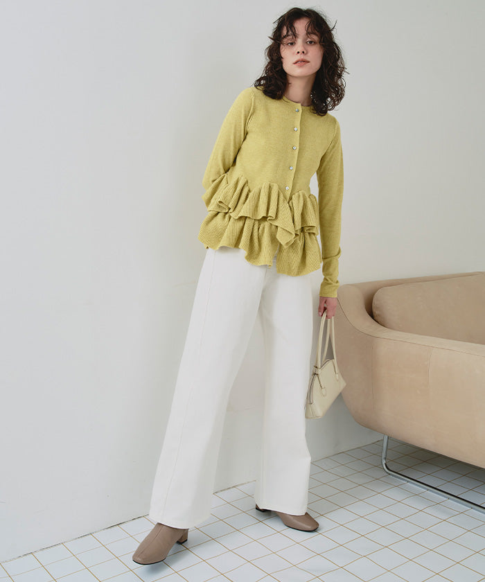 Titivate frill hem knit cardigan