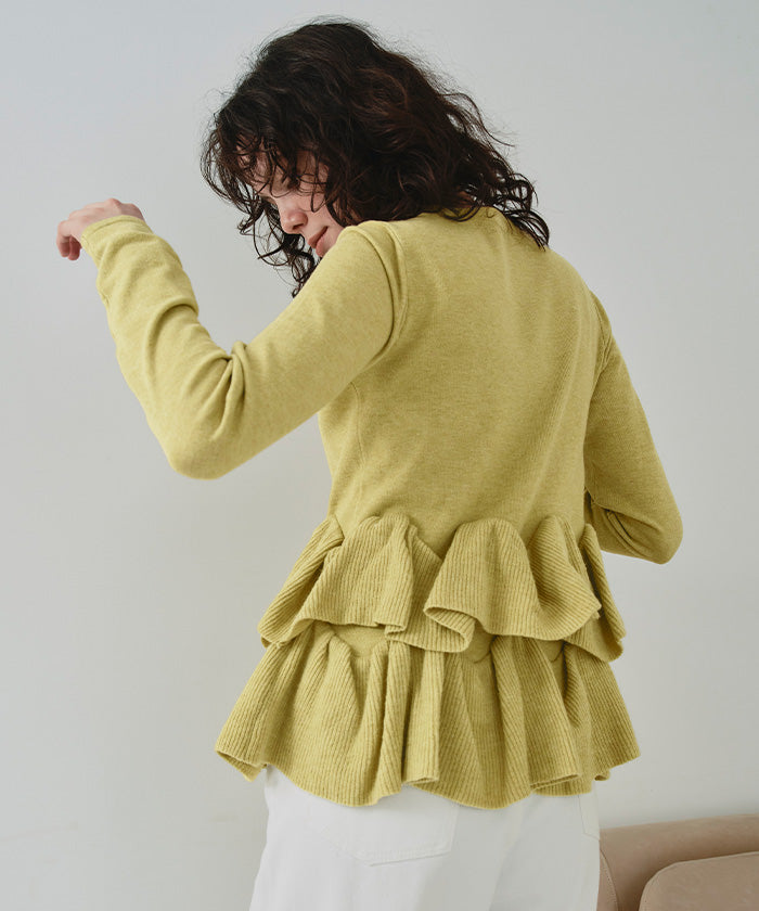 Titivate frill hem knit cardigan