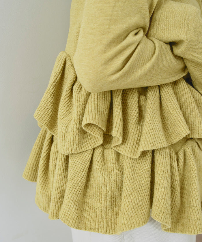 Titivate frill hem knit cardigan