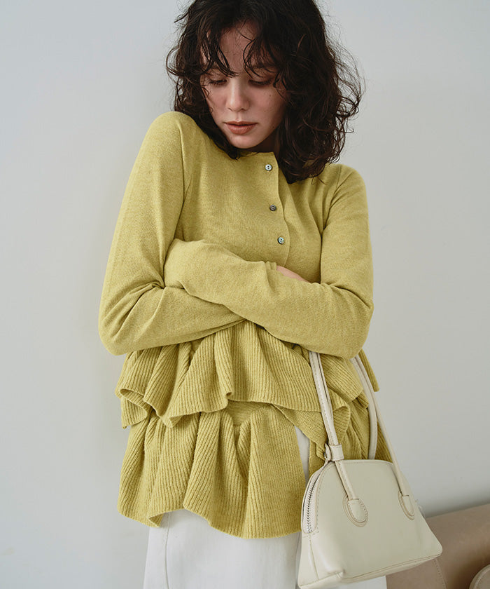 Titivate frill hem knit cardigan