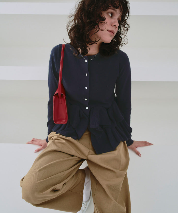Titivate frill hem knit cardigan
