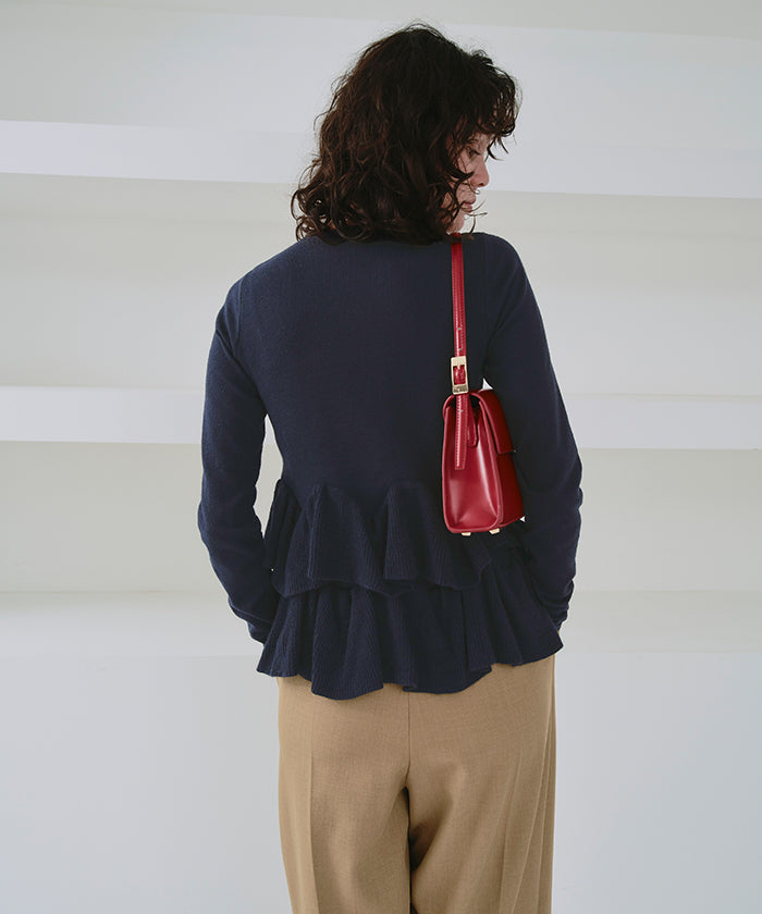 Titivate frill hem knit cardigan