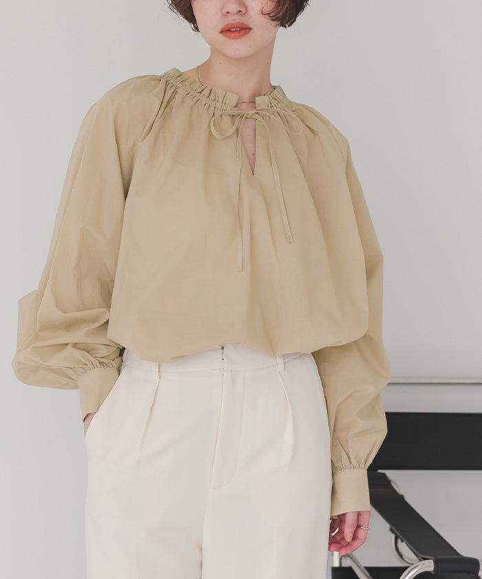 ティティベイト titivate リボン付きAラインギャザーブラウス
