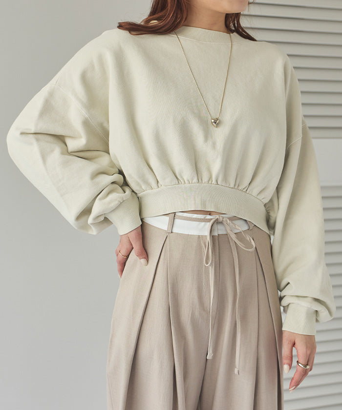 ティティベイト titivate ピグメント裏毛カットソースウェット （アイボリー） アイボリー