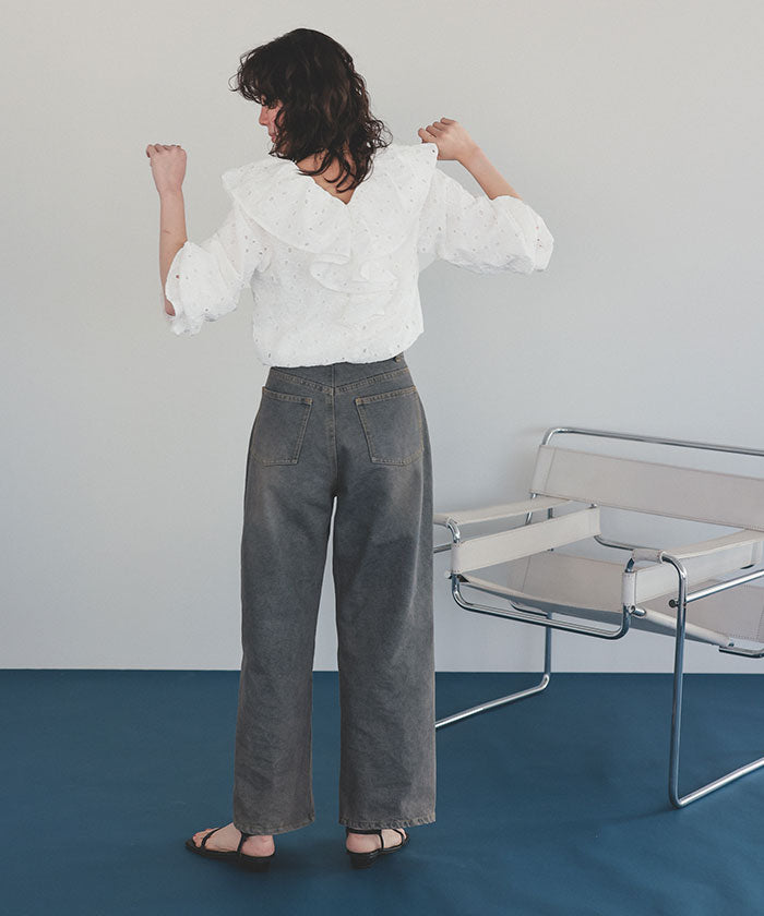 ティティベイト titivate コットンレースフリルブラウス （ブラック） ブラック