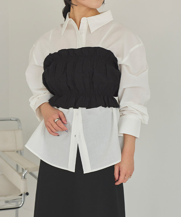 ティティベイト titivate サッカーストライプシャーリングビスチェ （ブラック） ブラック