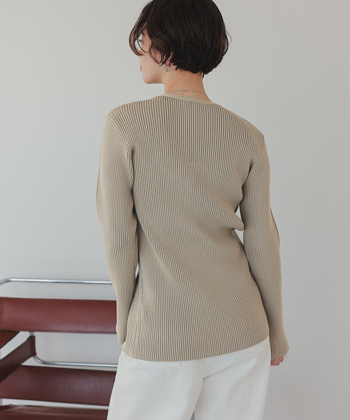 ティティベイト titivate スリムアップジップニットカーディガン