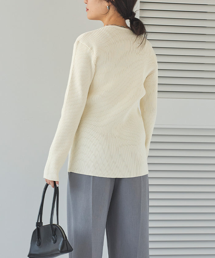 ティティベイト titivate スリムアップジップニットカーディガン