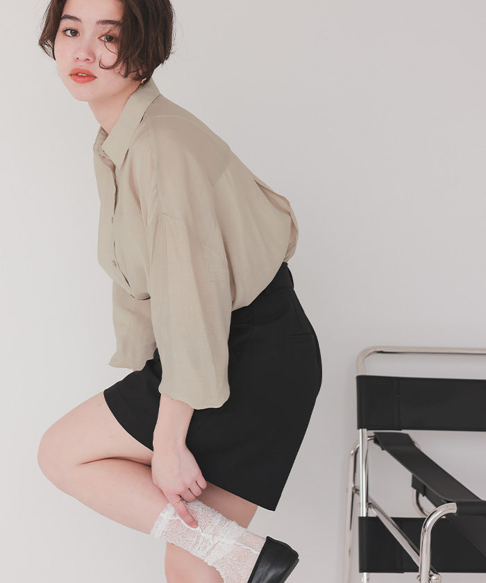 ティティベイト titivate ベーシックシアーシャツ （ブラック） ブラック