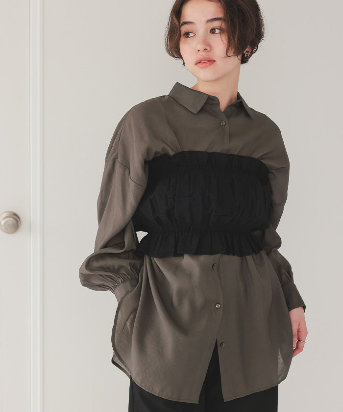 ティティベイト titivate ベーシックシアーシャツ （ブラック） ブラック