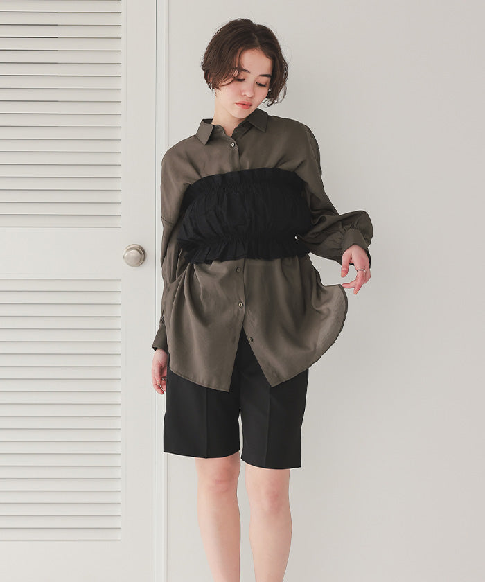 ティティベイト titivate ベーシックシアーシャツ （ブラック） ブラック