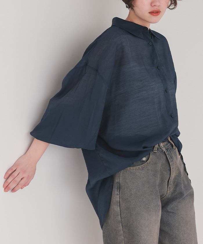 ティティベイト titivate ベーシックシアーシャツ （ブラック） ブラック