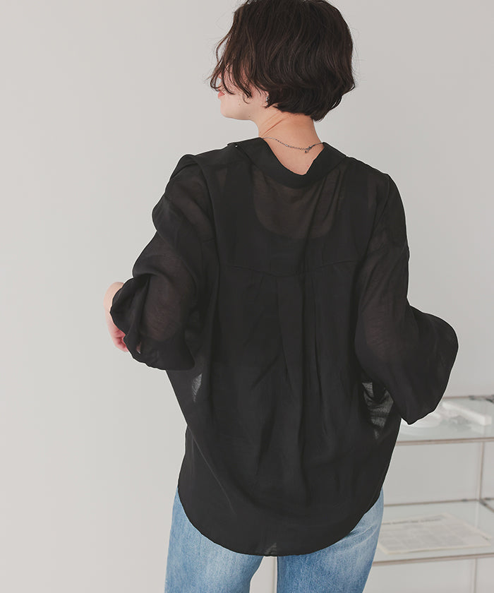 ティティベイト titivate ベーシックシアーシャツ （ブラック） ブラック