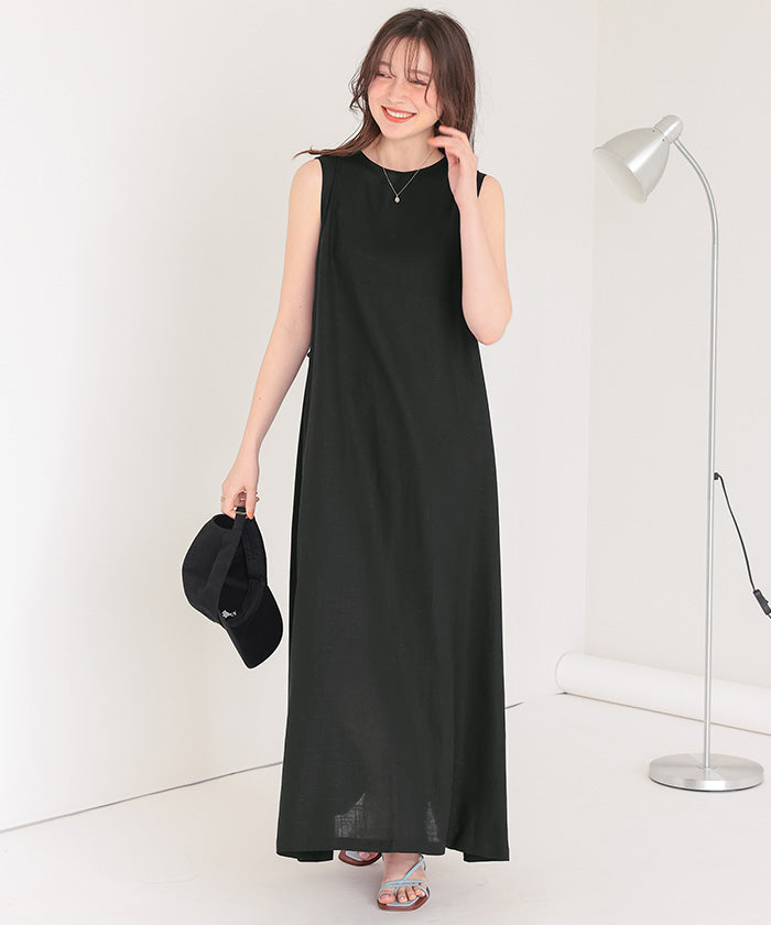 ティティベイト titivate リネン混2wayリボンマキシワンピース （ブルー） ブルー