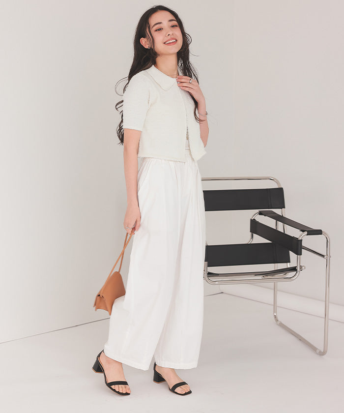 ティティベイト titivate パイルヤーンポロ襟Wジップブルゾン （ブルー） ブルー