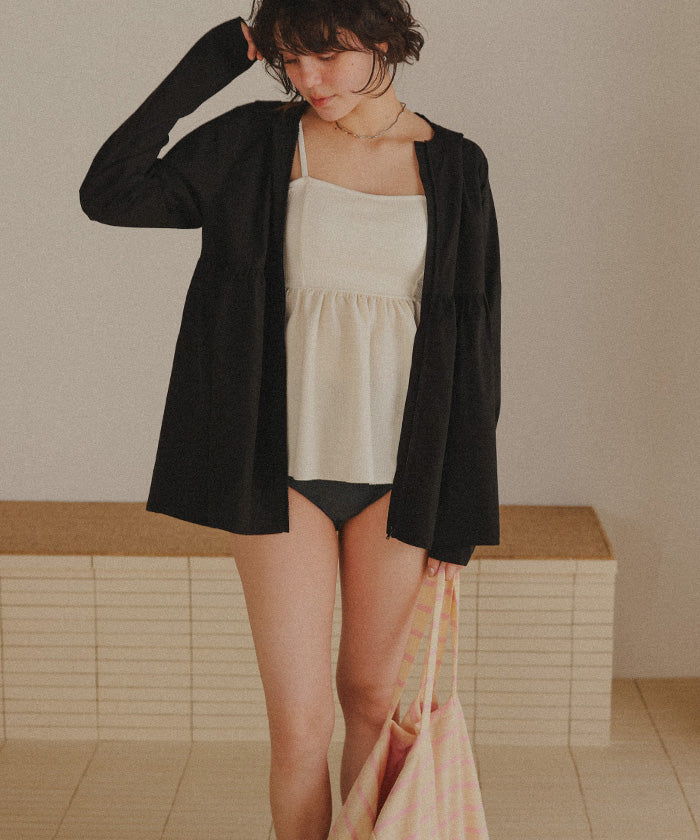 ティティベイト titivate ペプラムギャザーデザインビスチェビキニ/水着 【返品不可商品】 （ラベンダー） ラベンダー