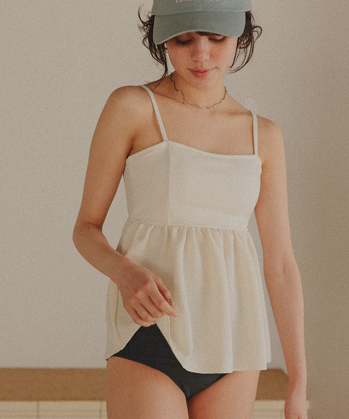 ティティベイト titivate ペプラムギャザーデザインビスチェビキニ/水着 【返品不可商品】 （ラベンダー） ラベンダー