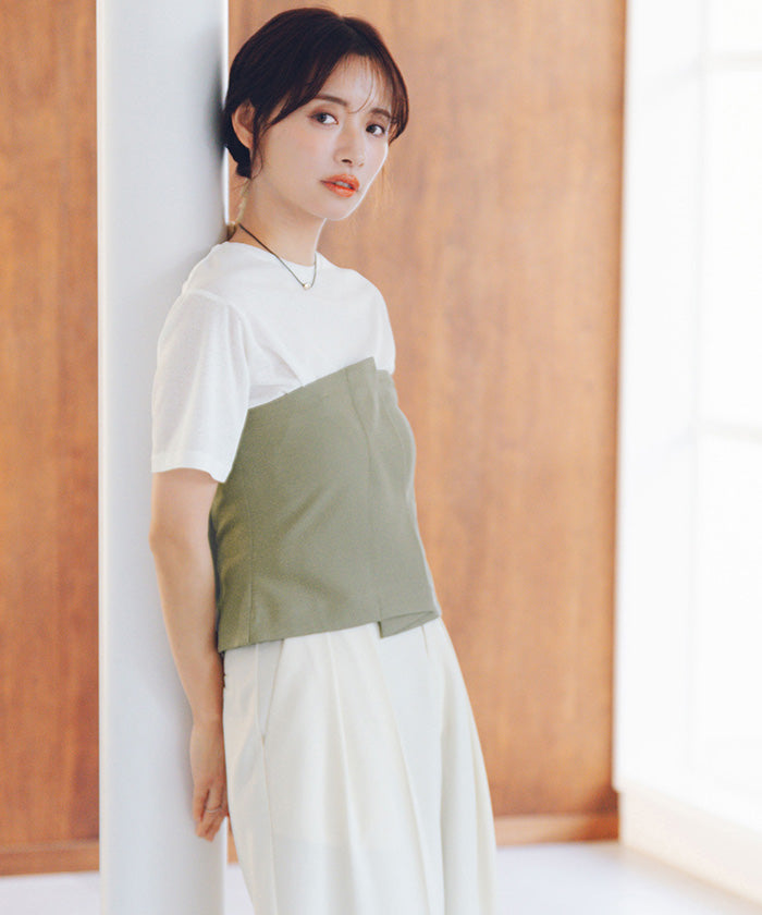 ティティベイト titivate バックレースアップキャミソール/ビスチェ （ライトカーキ） ライトカーキ