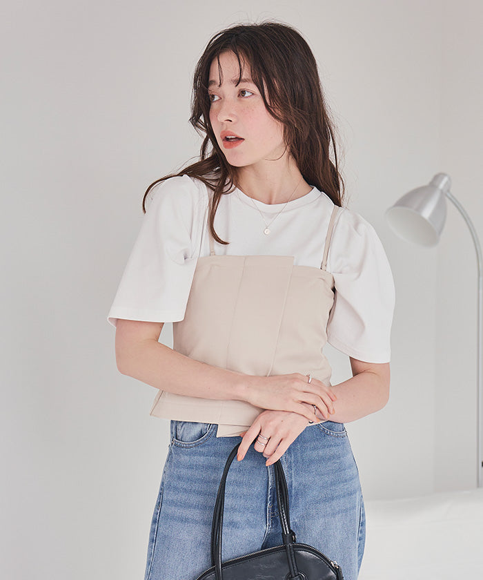 ティティベイト titivate バックレースアップキャミソール/ビスチェ （ライトベージュ） ライトベージュ