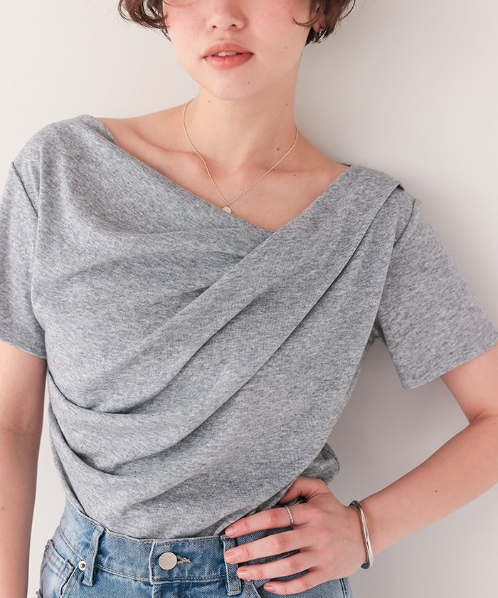 ティティベイト titivate オフショルダーハーフスリーブTシャツ （ネイビー） ネイビー