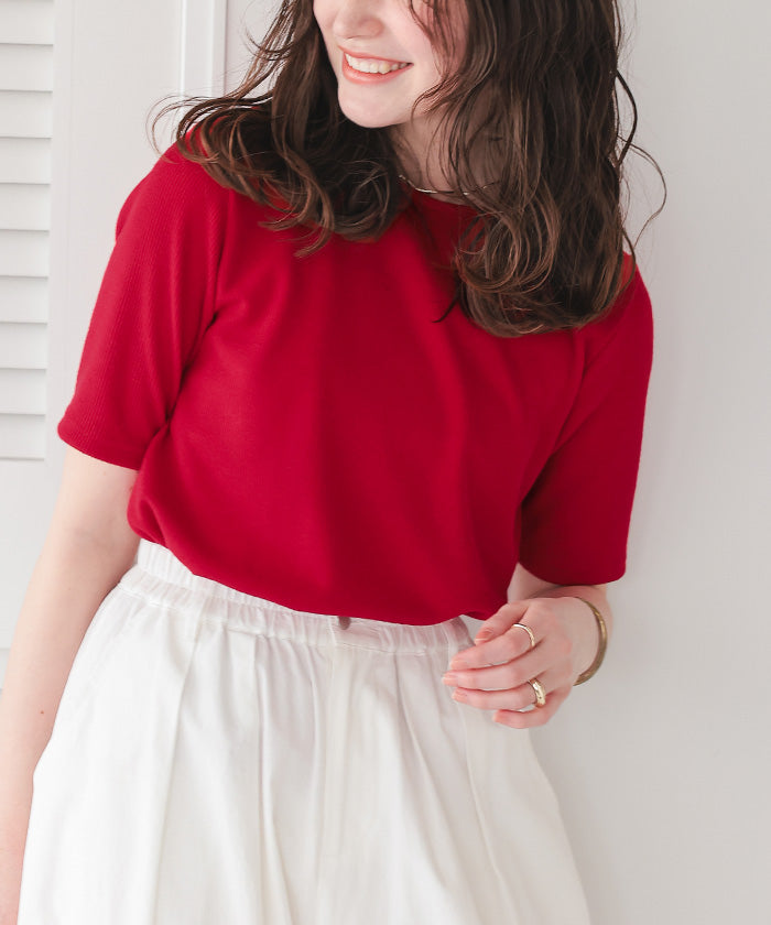 ティティベイト titivate ハートカット刺繍前後2wayハーフスリーブTシャツ （ブラック） ブラック