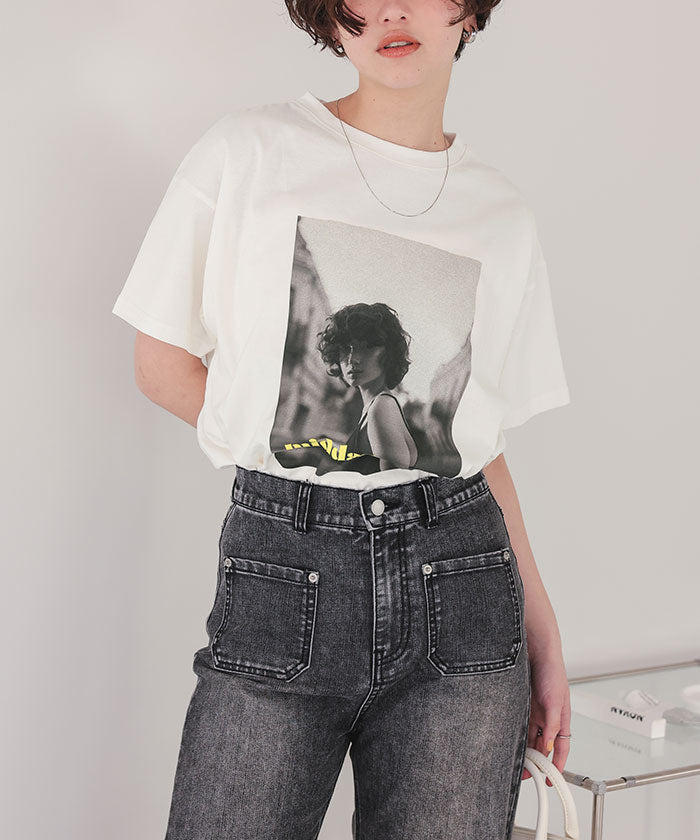 ティティベイト titivate オーバーサイズフォトTシャツ （チャコール） チャコール