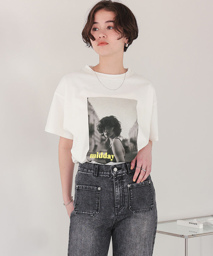 ティティベイト titivate オーバーサイズフォトTシャツ （チャコール） チャコール