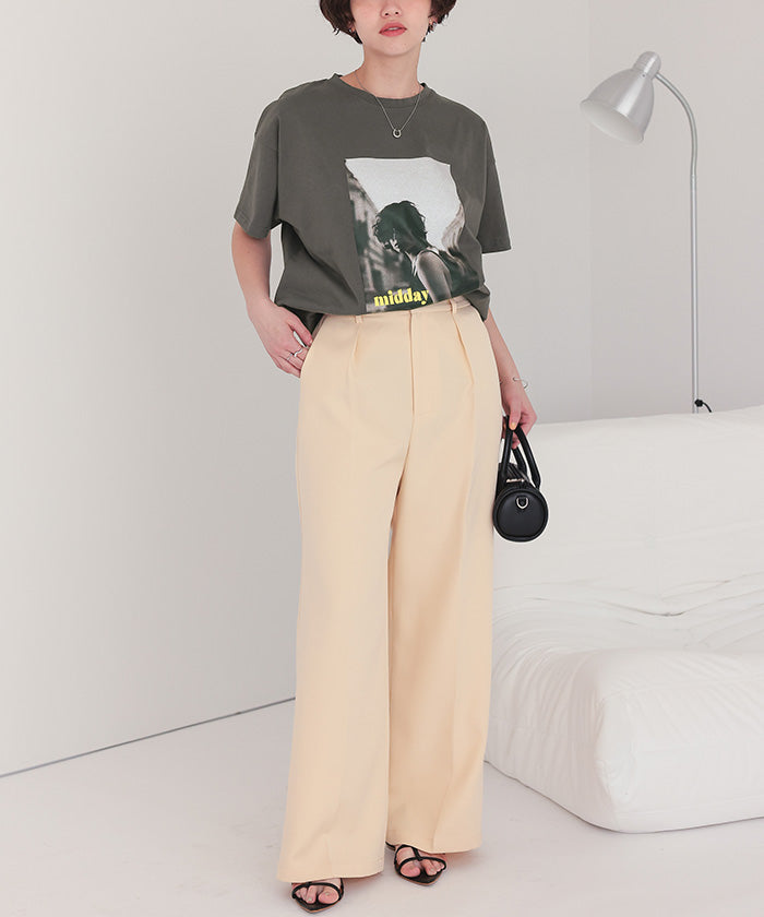 ティティベイト titivate オーバーサイズフォトTシャツ （チャコール） チャコール