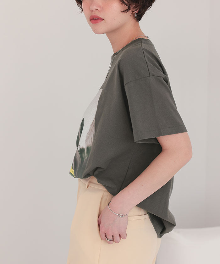 ティティベイト titivate オーバーサイズフォトTシャツ （チャコール） チャコール