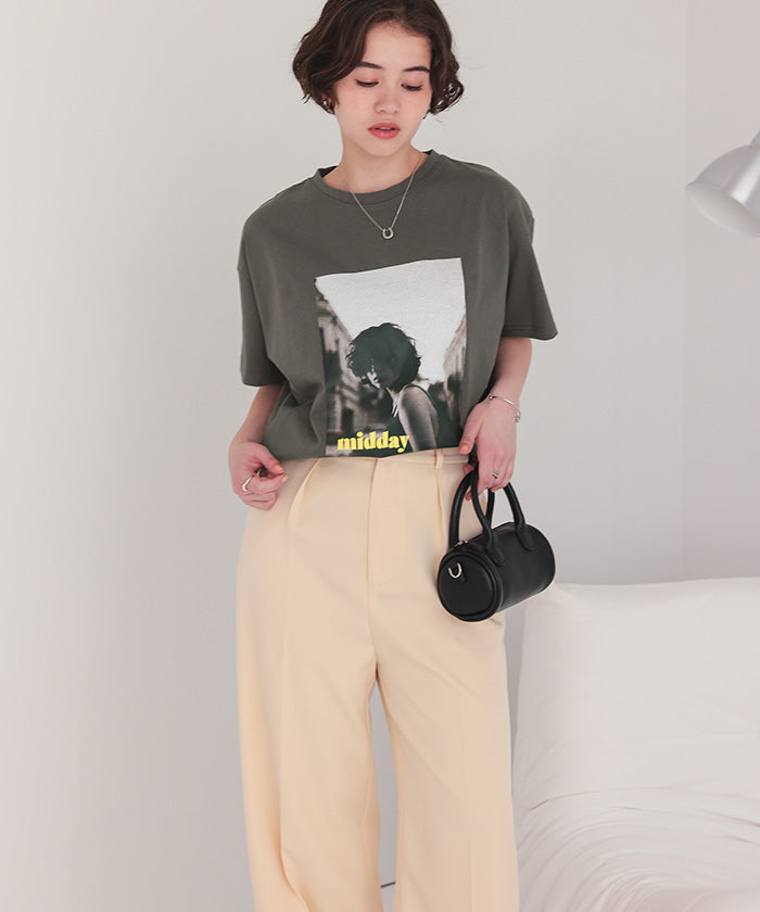 ティティベイト titivate オーバーサイズフォトTシャツ （チャコール） チャコール