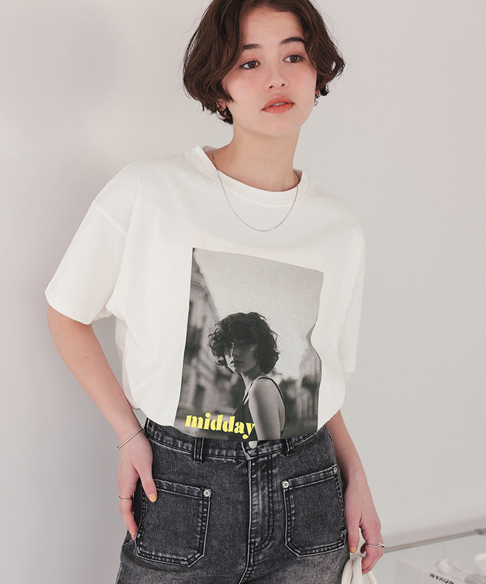 ティティベイト titivate オーバーサイズフォトTシャツ （オフホワイト） オフホワイト