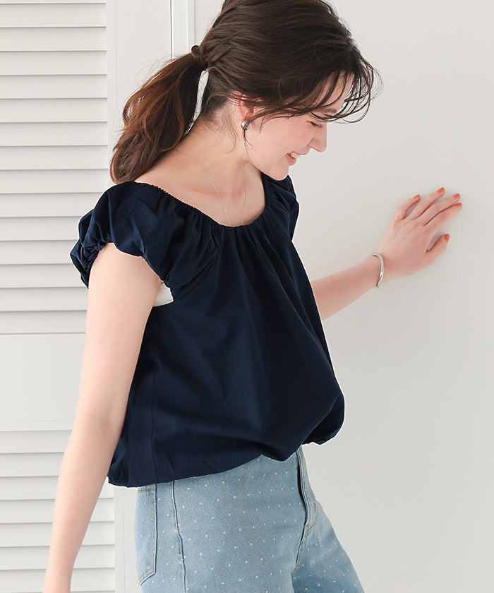 ティティベイト titivate クロップドバルーンシルエットトップス （オフホワイト） オフホワイト