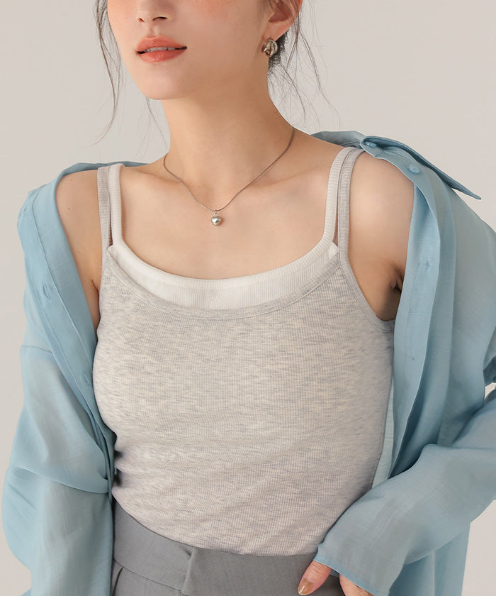 ティティベイト titivate カップ付きレイヤード風キャミソール （ブラック） ブラック