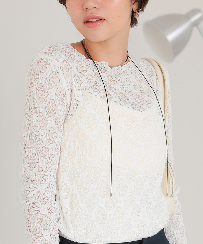 ティティベイト titivate シアーレーストップス （オフホワイト） オフホワイト