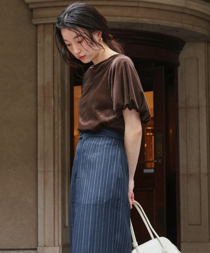 ティティベイト titivate シアーベロアバルーンスリーブトップス （ブラウン） ブラウン