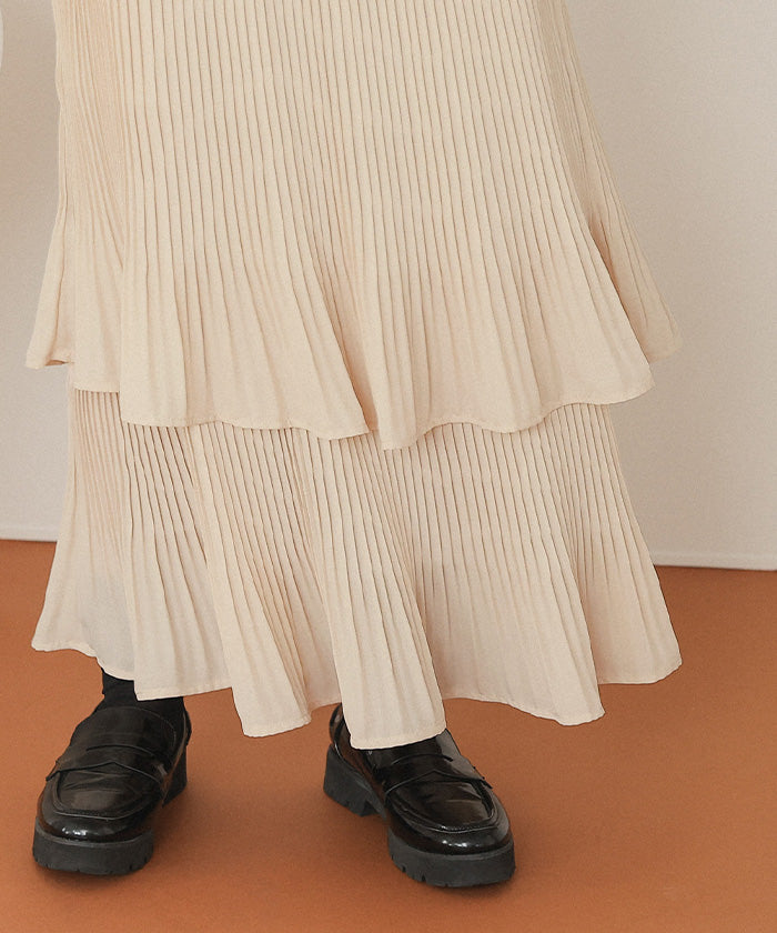 ティティベイト titivate リリープリーツティアードスカート （ドット） ドット