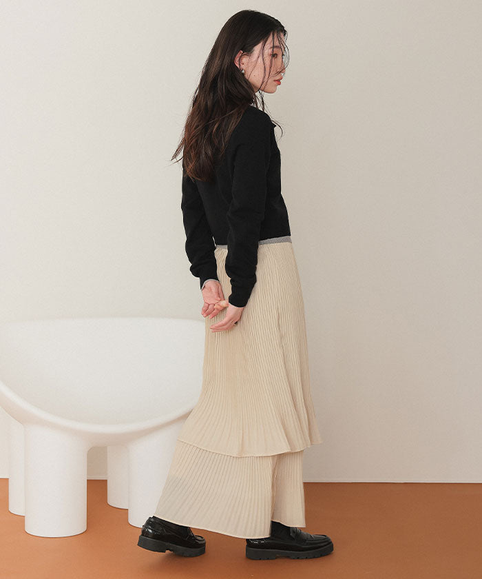 ティティベイト titivate リリープリーツティアードスカート （ドット） ドット