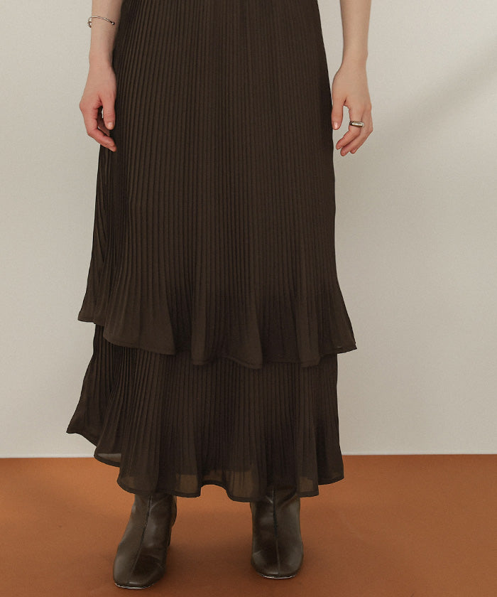 ティティベイト titivate リリープリーツティアードスカート （ドット） ドット