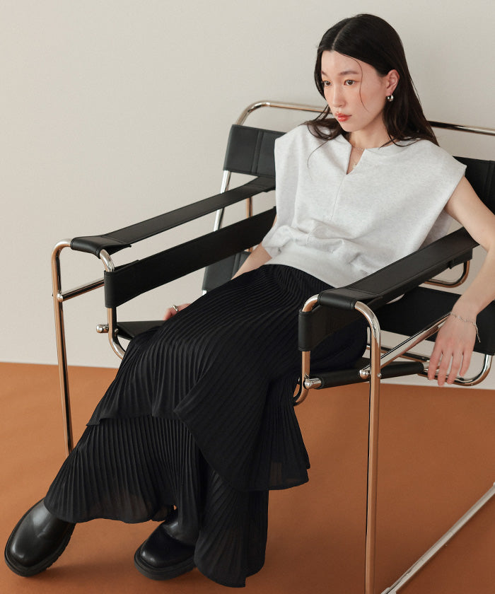 ティティベイト titivate リリープリーツティアードスカート （ドット） ドット