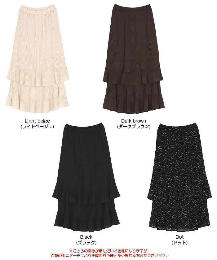 ティティベイト titivate リリープリーツティアードスカート （ドット） ドット