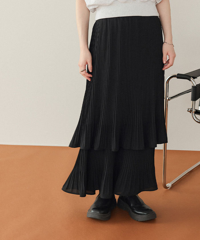 ティティベイト titivate リリープリーツティアードスカート （ドット） ドット