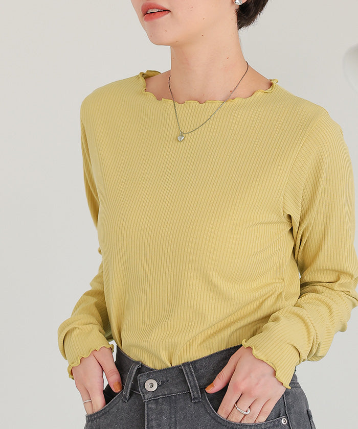 ティティベイト titivate リブカットソーメローデザイントップス （オフホワイト） オフホワイト