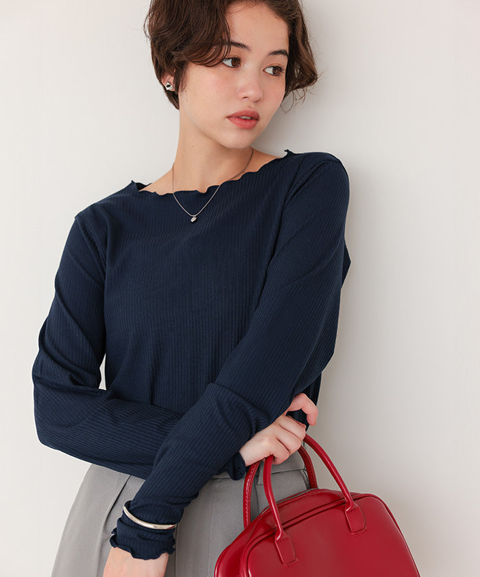 ティティベイト titivate リブカットソーメローデザイントップス （オフホワイト） オフホワイト