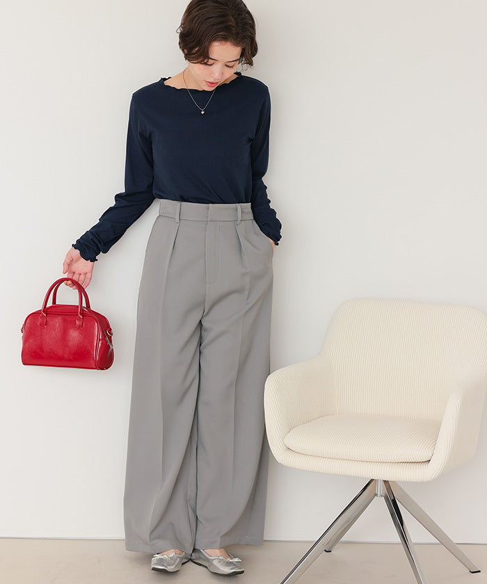 ティティベイト titivate リブカットソーメローデザイントップス （オフホワイト） オフホワイト