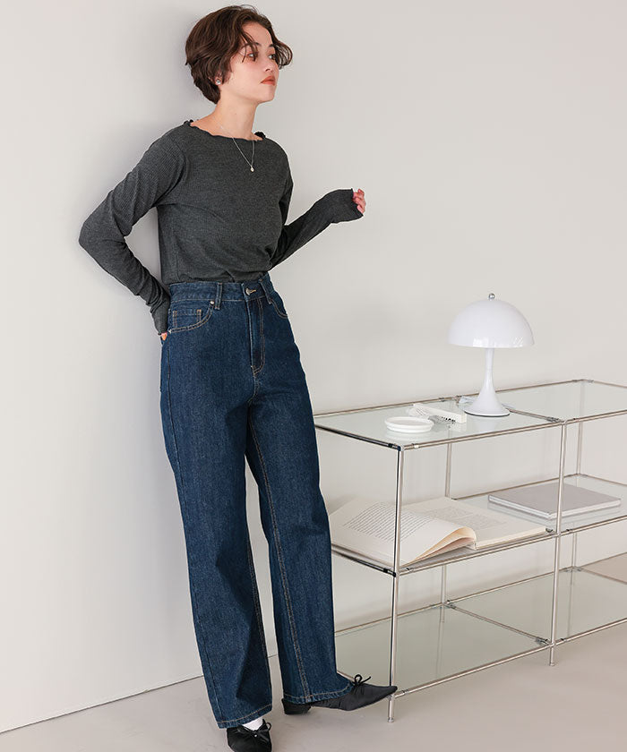 ティティベイト titivate リブカットソーメローデザイントップス （オフホワイト） オフホワイト