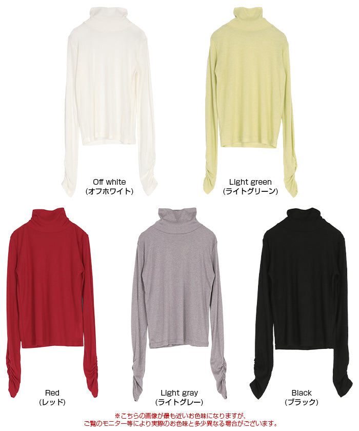 ティティベイト titivate 着心地抜群シアーハイネックトップス （レッド） レッド